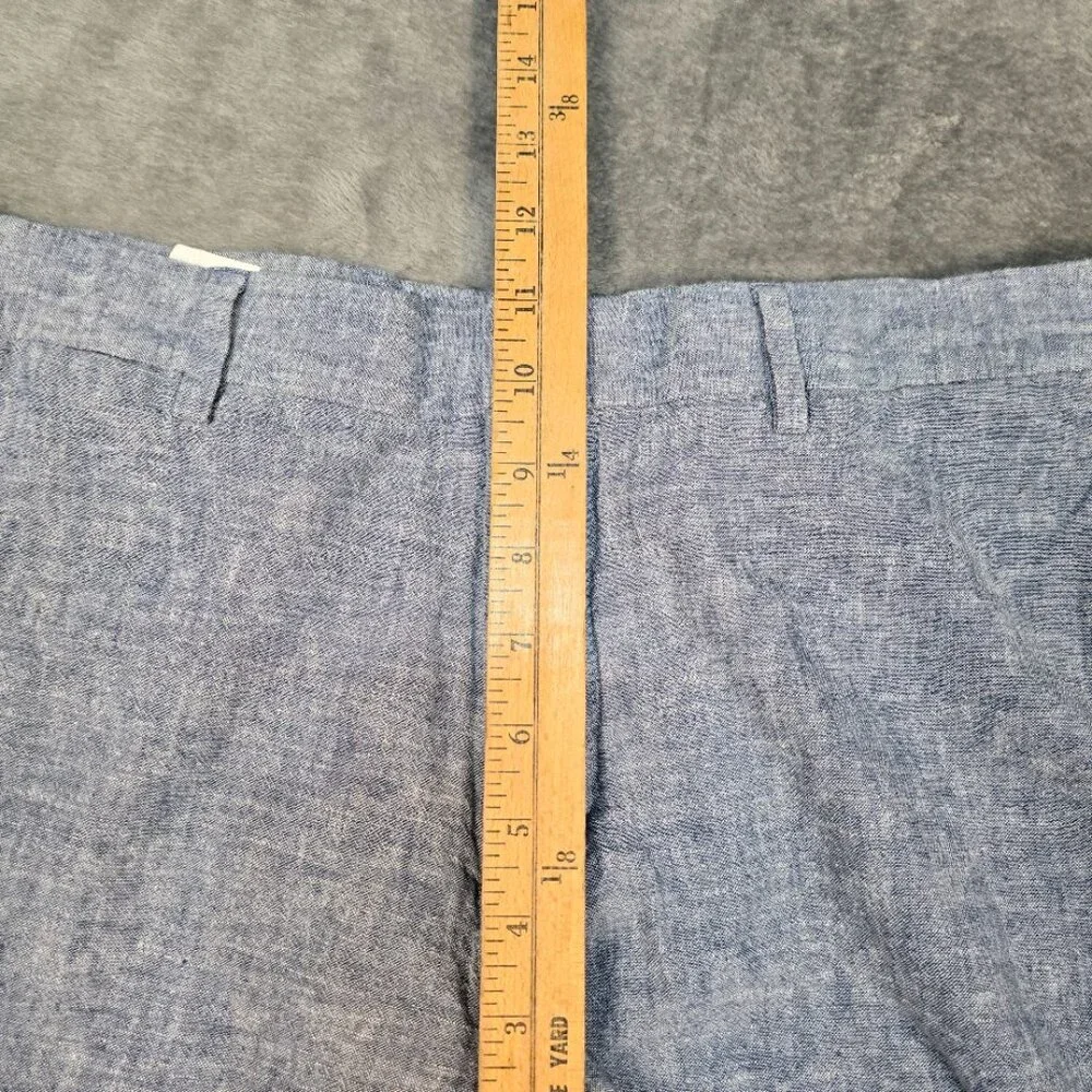 Perry Ellis Slim Fit Linen Blend Chambray Chino Pants - Picture 12 of 15